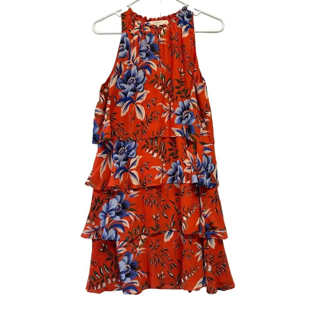 Loft Women Sleeveless Layered Dress Ruffled Coquette Y2K Size‎ S Boho Festival